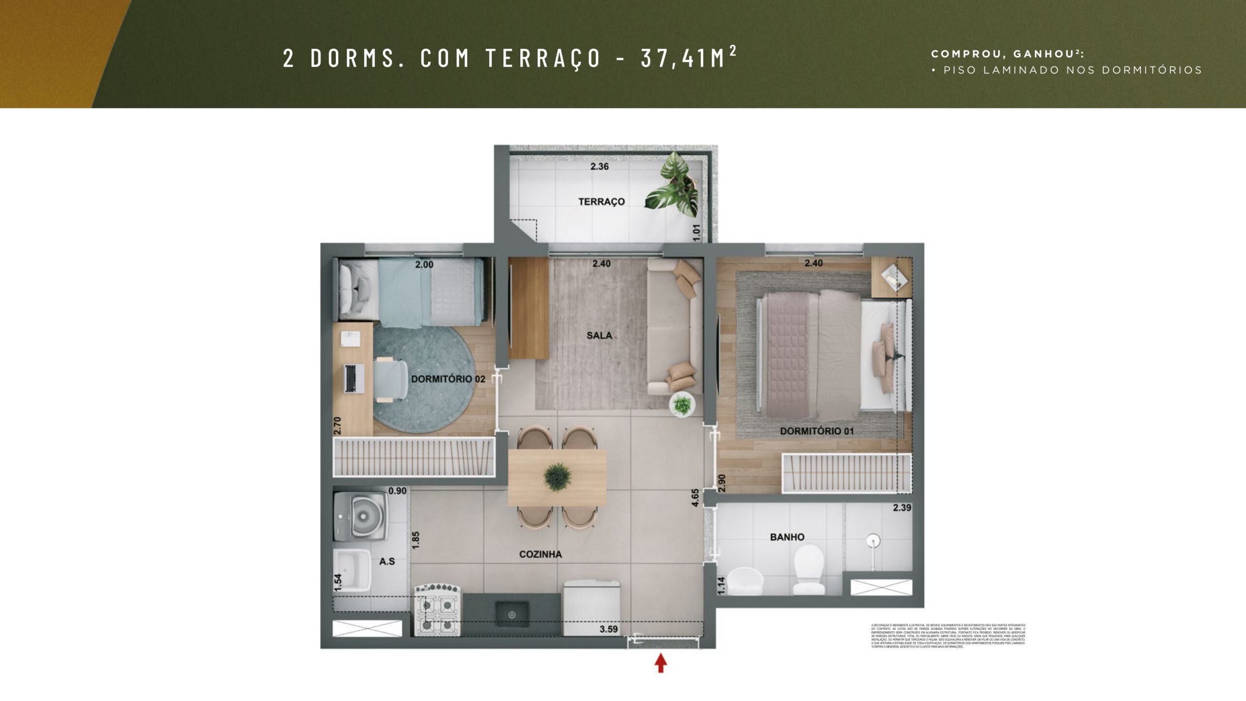 Planta 37,41 m²